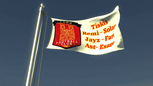 a york football club flag flying in the wind