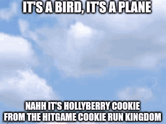 it 's a bird , it 's a plane nahh it 's hollyberry cookie from the hitgame cookie run