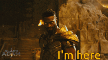 a movie poster for black adam shows a man in armor