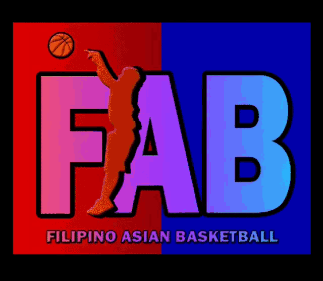 a logo for filipino asian basketball with a basketball player