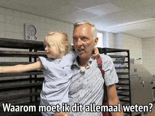a man holding a little girl with the words waarom moet ik dit allemaal weten