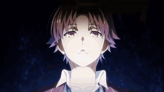 a boy and a girl are looking at each other with their eyes closed