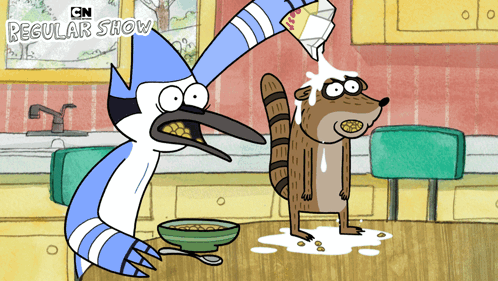 Pouring Milk Rigby GIF - Pouring Milk Rigby Mordecai GIFs