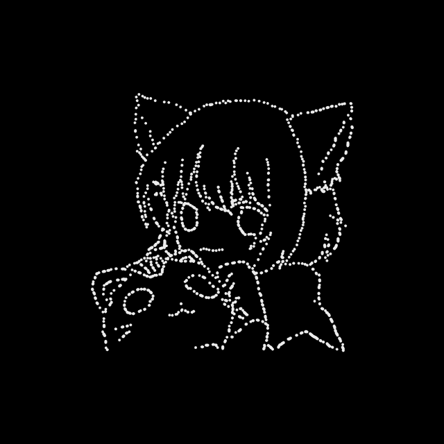 a drawing of a girl with cat ears on her head