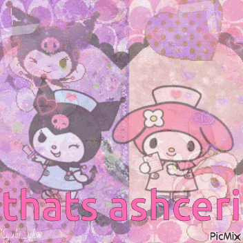 a picture of kuromi and my melody with the words that 's ashcer