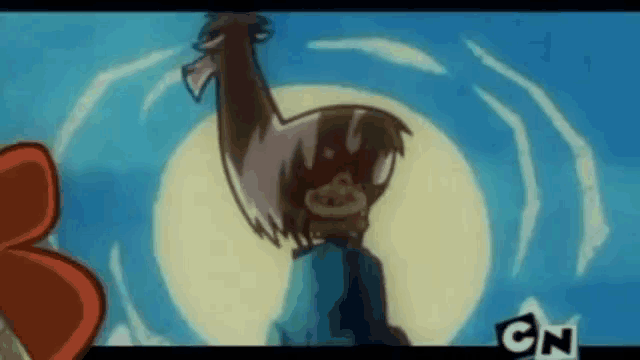 a cartoon character with a cn logo on the bottom right