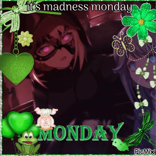 a picture of a girl and the words monday