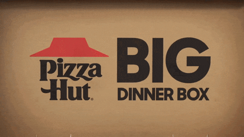 a pizza hut big dinner box with pizza and chicken wings