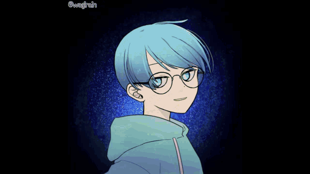 a dark blue background with a few lines of light