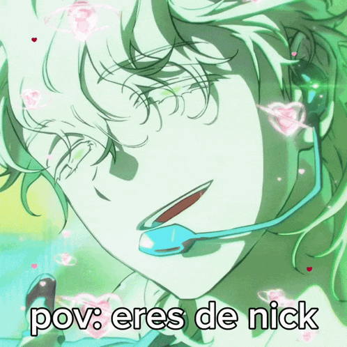 a picture of a person with the words pov eres de nick below them