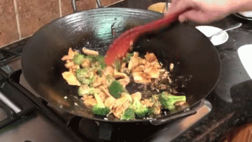 Stir-fry Chicken With Broccoli GIF - Orange Chicken With Broccoli Stir Fry GIFs