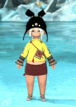 a girl wearing a yellow sweater and a black hat