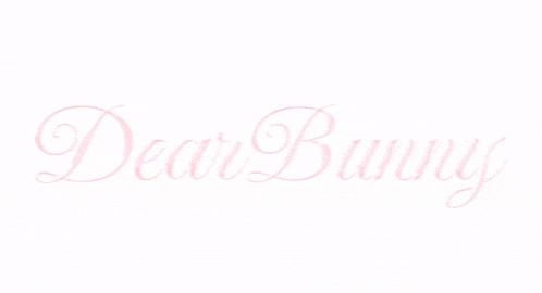 a white background with the word dear bunny in pink