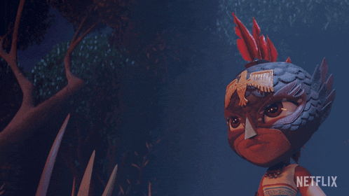 a cartoon character with a netflix logo in the background