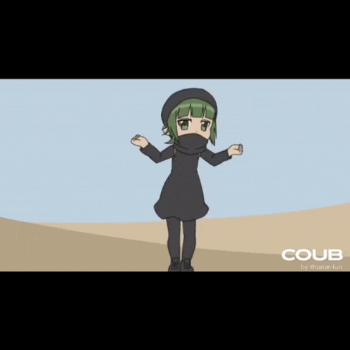 a cartoon of a girl with the word coub on the bottom left