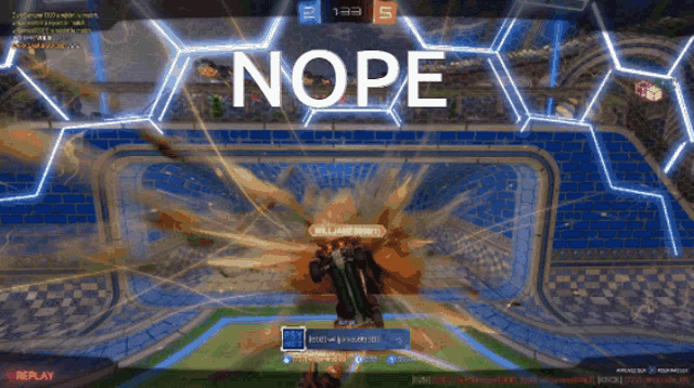 a rocket league game is being played on a computer screen