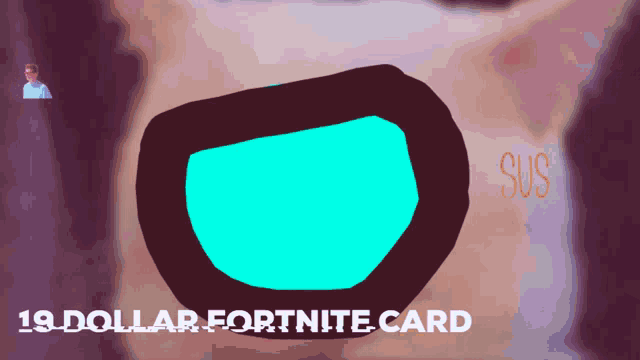 a 19 dollar fortnite card with a blue circle