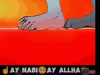 a cartoon of a person 's foot being scratched by a dog 's paw on a red surface .