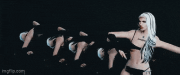 a group of women are dancing in a dark room with the words imgflip.com on the bottom