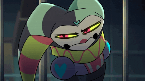 a cartoon character with a heart on his forehead is behind bars