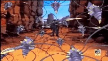 a cartoon scene with the number 22 on it