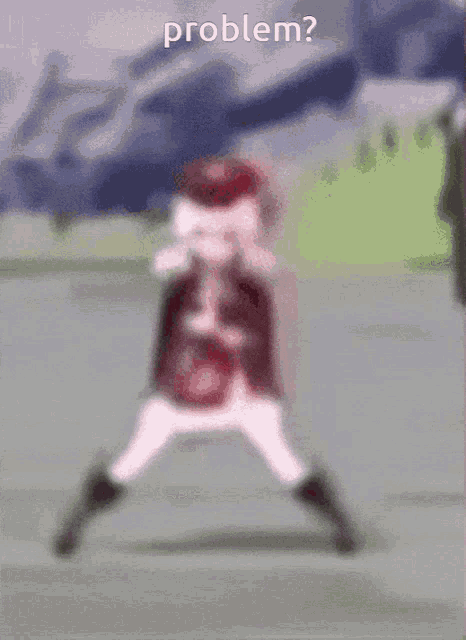 a blurred image of a person running with the words problem written above them