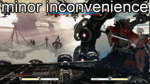 a video game with the words minor inconvenience on the bottom