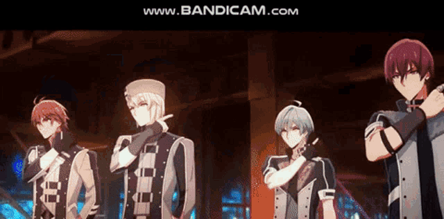a group of anime characters are standing next to each other with the website www.bandicam.com in the upper right corner