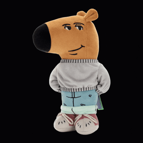 a stuffed animal with a tag on it that says ' i love you ' on it