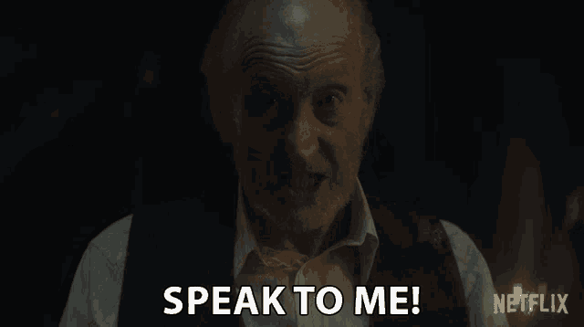 a man says speak to me in a netflix advertisement