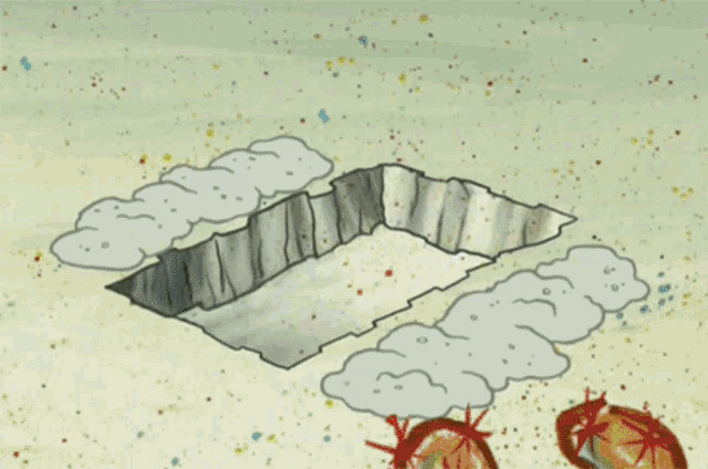 a cartoon of spongebob holding a hammer in his hand