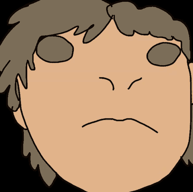 a drawing of a person 's face with a sad expression