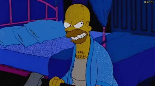 Cuando Alguien Te Hace Un Spoiler GIF - Hacha Homer Simpson Los Simpsons GIFs
