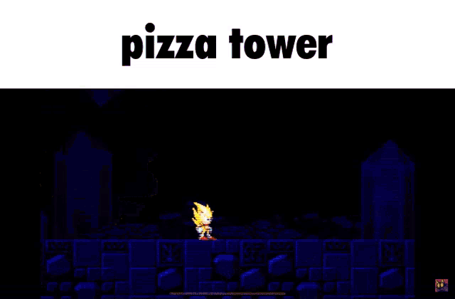 a screenshot of a video game with the words pizza tower
