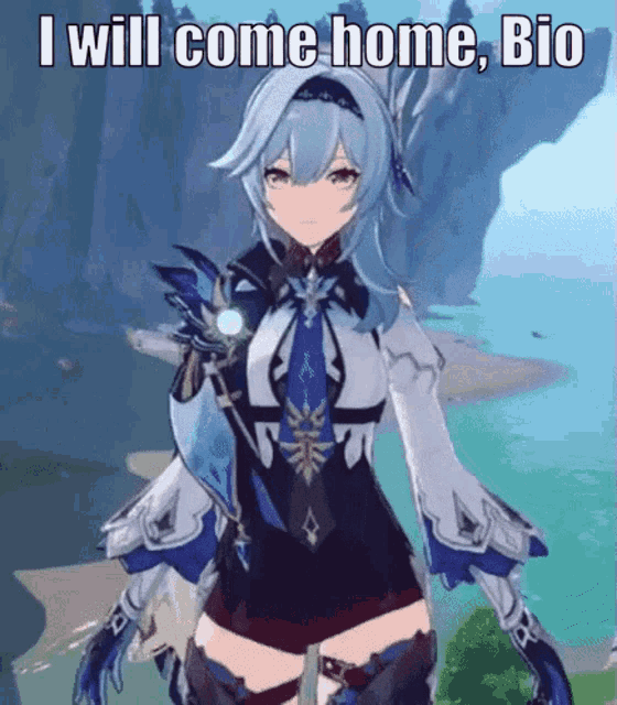 a video game character is standing in front of a body of water and a mountain .