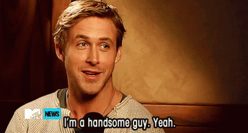 When Someone Compliments Me GIF - Ryan Gosling Handsome Yeah GIFs