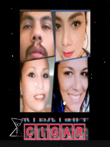 a poster for midnight cigar with four faces