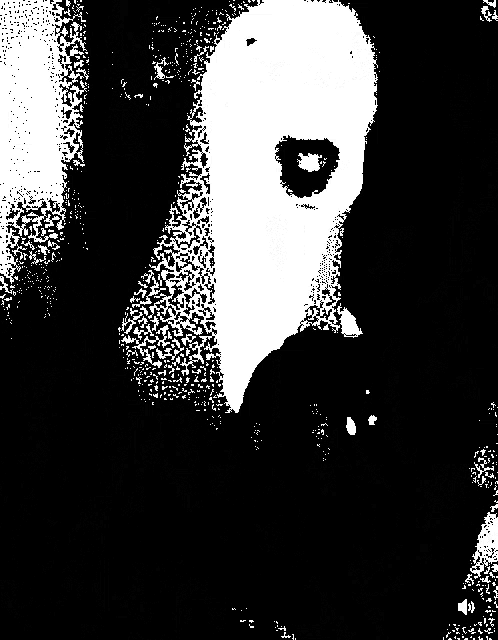a black and white drawing of a man 's face with a beard