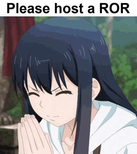 a picture of a girl praying with the words please host a ror below her