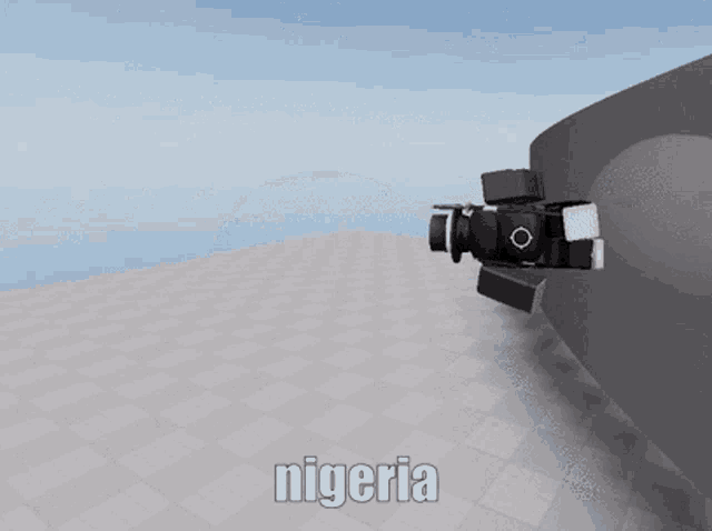 a video game character is flying through the air and the word nigeria is on the bottom right