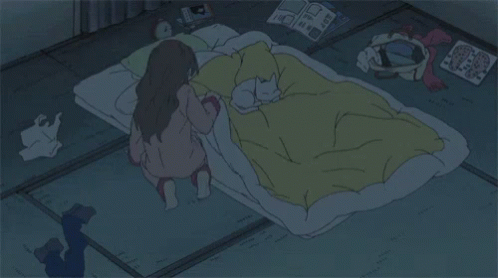 Anime Bed Sleep Animegirl Cat GIF - Anime Bed Sleep Animegirl Cat Anime Girl GIFs