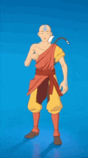 a cartoon character with a backpack on his back is standing with his fist in the air