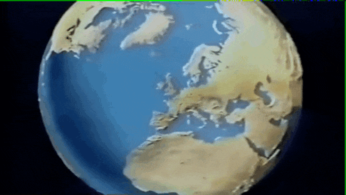 a close up of a globe with a green border
