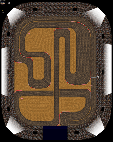 a computer screen shows a track with the letter s in the middle