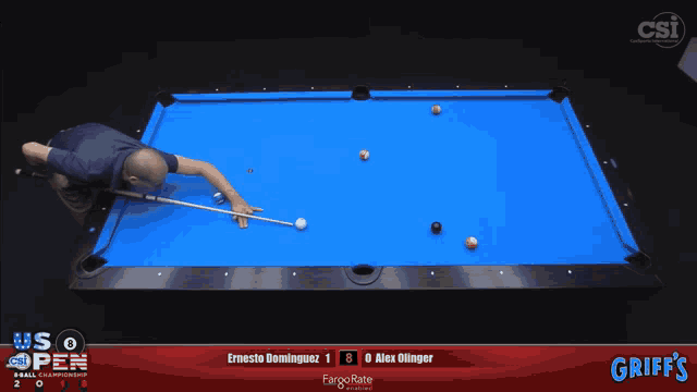 a pool table with griff 's on the bottom
