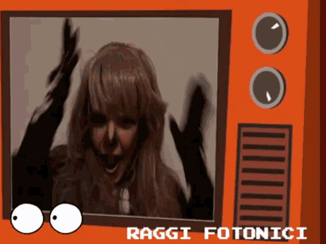 a picture of a woman with the words " raggi fotonici " above her