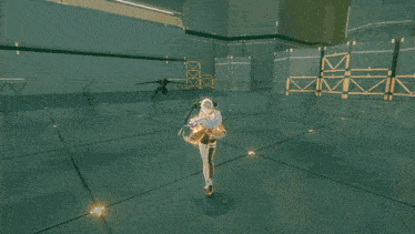 a person in a white hat is being struck by a sword