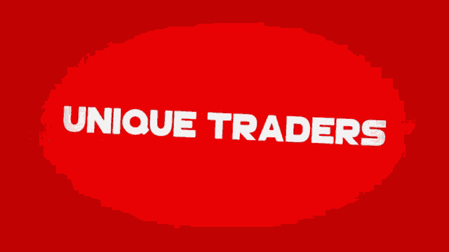 a red circle with the words unique traders in white letters