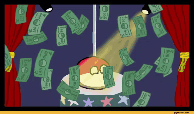 a cartoon of a pole dancer surrounded by money