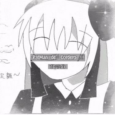 a black and white drawing of a girl with the words " ratman de cordero "